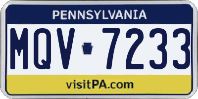 PA license plate MQV7233
