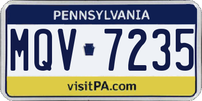 PA license plate MQV7235