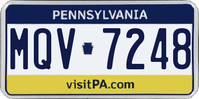 PA license plate MQV7248