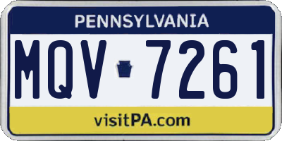 PA license plate MQV7261