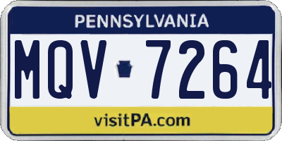 PA license plate MQV7264