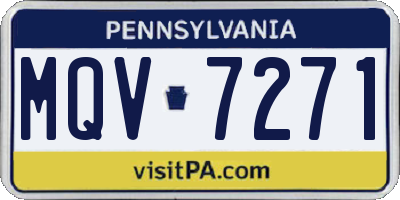 PA license plate MQV7271