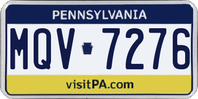 PA license plate MQV7276