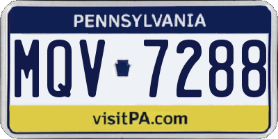 PA license plate MQV7288
