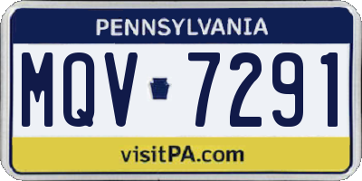 PA license plate MQV7291