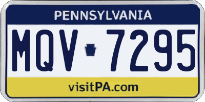 PA license plate MQV7295