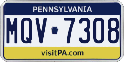 PA license plate MQV7308