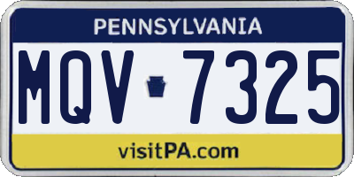PA license plate MQV7325
