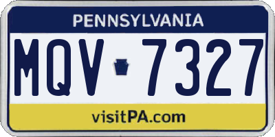 PA license plate MQV7327