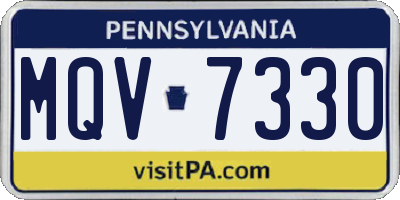 PA license plate MQV7330