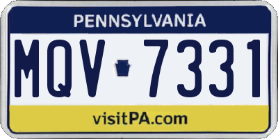 PA license plate MQV7331