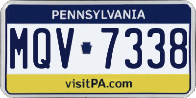 PA license plate MQV7338