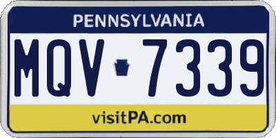 PA license plate MQV7339