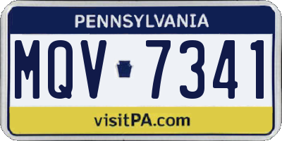 PA license plate MQV7341