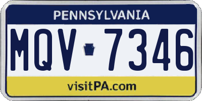 PA license plate MQV7346