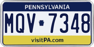 PA license plate MQV7348
