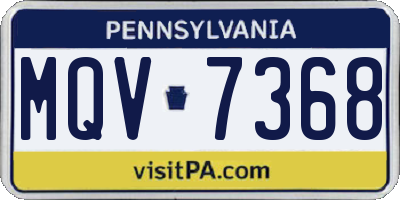 PA license plate MQV7368