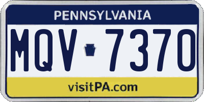 PA license plate MQV7370