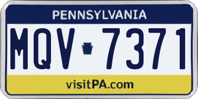 PA license plate MQV7371