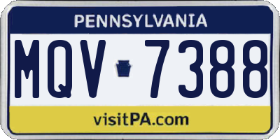 PA license plate MQV7388