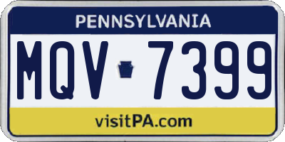 PA license plate MQV7399