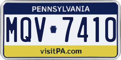 PA license plate MQV7410