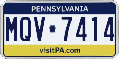 PA license plate MQV7414