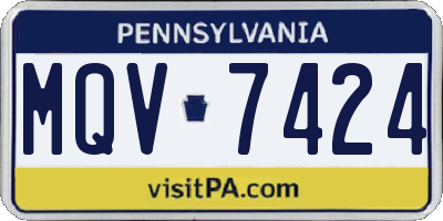 PA license plate MQV7424