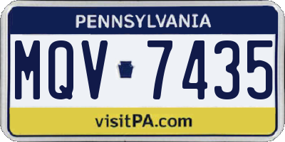 PA license plate MQV7435