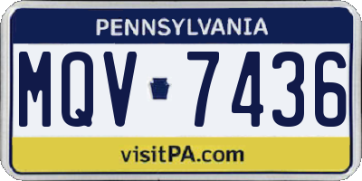 PA license plate MQV7436