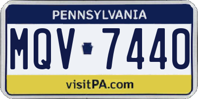 PA license plate MQV7440
