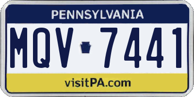 PA license plate MQV7441