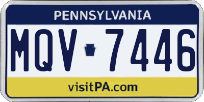 PA license plate MQV7446