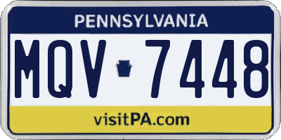 PA license plate MQV7448