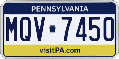 PA license plate MQV7450