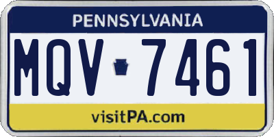 PA license plate MQV7461