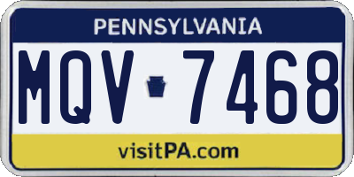 PA license plate MQV7468