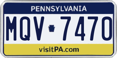 PA license plate MQV7470