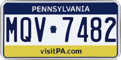 PA license plate MQV7482
