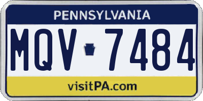 PA license plate MQV7484