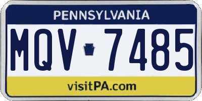 PA license plate MQV7485