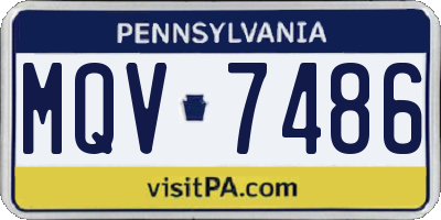 PA license plate MQV7486