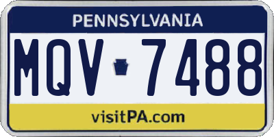 PA license plate MQV7488