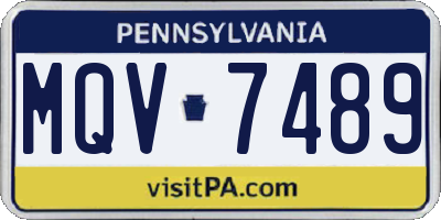 PA license plate MQV7489