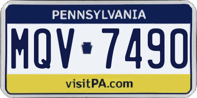 PA license plate MQV7490