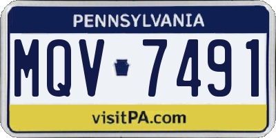 PA license plate MQV7491