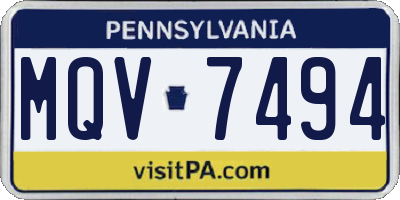 PA license plate MQV7494
