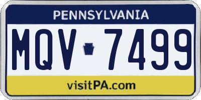 PA license plate MQV7499