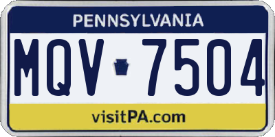 PA license plate MQV7504