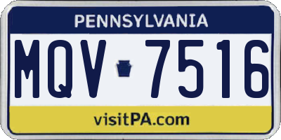 PA license plate MQV7516